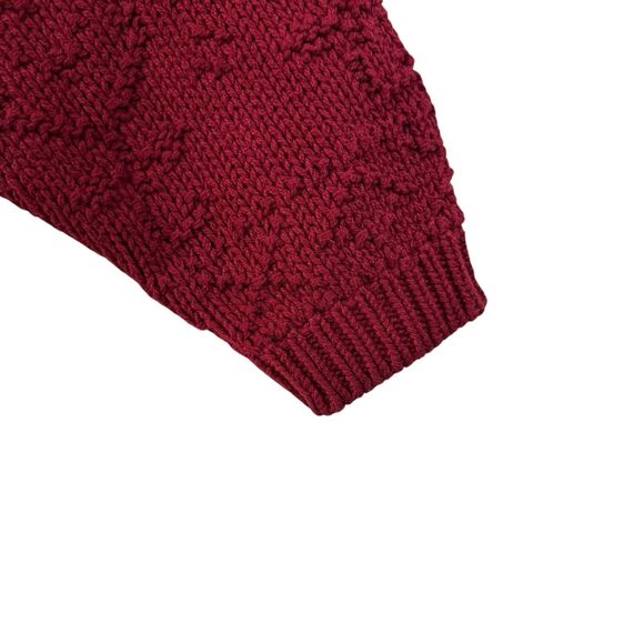 Vintage Alps Medium Button Sweater Cardigan Red Cotton Oversized USA Womens - Picture 10 of 11